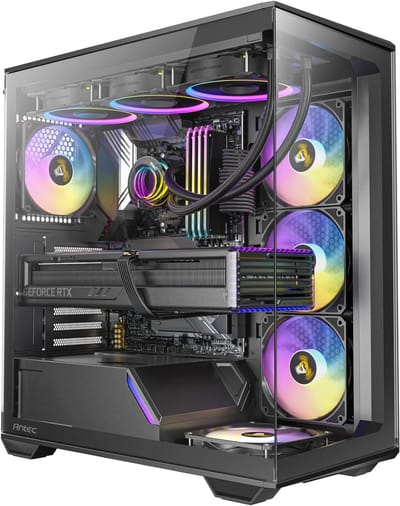 AMD Ryzen 7 8700 High-End Game PC Waterkoeling - Nvidia GeForce RTX5060 8GB - 32GB DDR5 – 2TB SSD - WiFi 6E/Bluetooth 5.3/LAN 2.5Gbps - Gamer C3 Black RGB