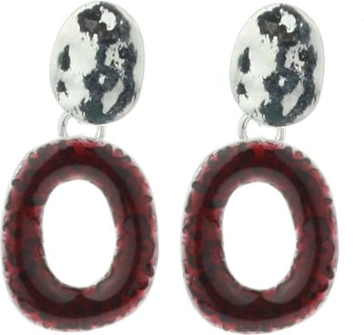 Behave - Oorbellen ovale hanger textuur - Retro fashion statement