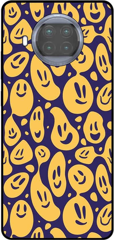 Smartphonica Telefoonhoesje Geschikt voor Xiaomi Mi 10T Lite met smiley opdruk - TPU backcover case emoji design - Paars Geel geschikt voor Xiaomi Mi 10T Lite