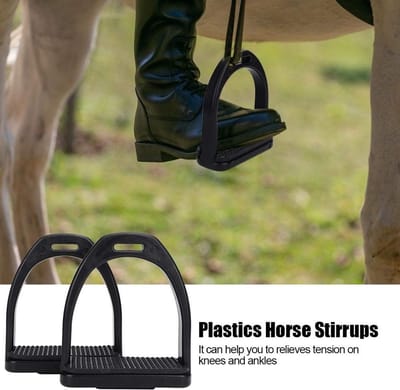 Dailygoods- Paardenstijgbeugel Hoge Weerstand - 2-delige Set - Antislip Kunststof - Veiligheidsstang - Hoogwaardig Materiaal - Gewicht 345-555g - Stijgbeugels
