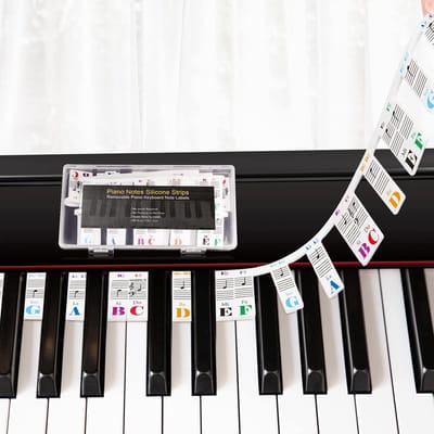 Piano Toetsen Notitie Labels - Piano Noten Gids - Piano Leren Spelen - Geen Lijm Resten - 88 Toetsen - Kleurrijk