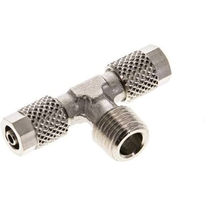 5x3 & R1/8'' Vernikkeld Messing T-Opsteekkoppeling Buitendraad [2 Stuks]