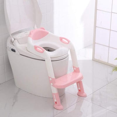 Toilet trainer - Potty stoel - Zindelijkheidstraining kind - Met verstelbare ladder - 39.5 cm - Blauw of Roze