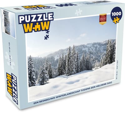 Puzzel Een besneeuwd winterlandschap tijdens een heldere dag - Legpuzzel - Puzzel 1000 stukjes volwassenen