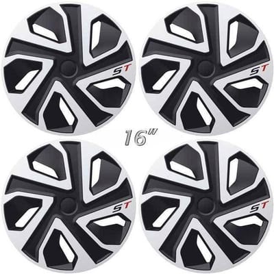 Wieldoppen ST-GTS 16 inch zilver/zwart/ST logo (set a 4 stuks in doos)