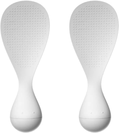 2 stuksRijstschep - serveerlepel - zelfstandig staand - rijstschep - bijgerechtlepel - keukengerei - geschikt voor rijst, aardappelen, bijgerechten - buffet - wit - 17,6*6,7 cm