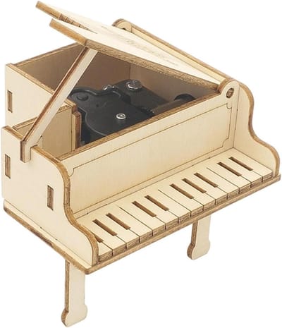 Muziekdoos Bouwpakket - Houten Instrument - Creatief Knutselen - Zonder Lijm - 8 x 8.5 x 10.5 cm - Houtkleur