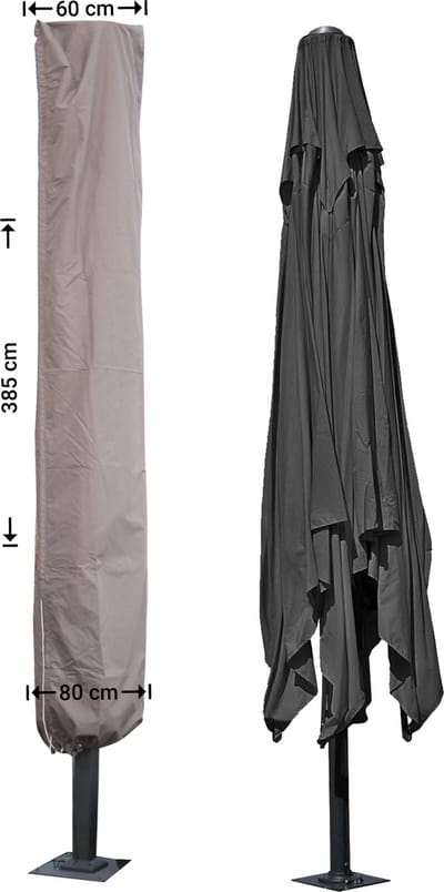 Raffles Covers Parasolhoes - Hoog: 385 cm - RUS385 - Waterdicht - UV-bestendig - Rits en stok - Trekkoord - Parasolhoes voor staande parasol