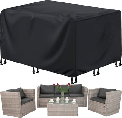 Springos Tuinsethoes | Beschermhoes Tuinset | Hoes Tuinset | Waterbestendig | 200 x 160 x 70 cm | Zwart