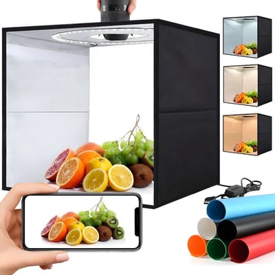 DnA® Professionele Fotostudio Fotobox - Fotobox - Opvouwbare Lichttent met LED Verlichting - Zwart - 31cm x 41cm x 31cm