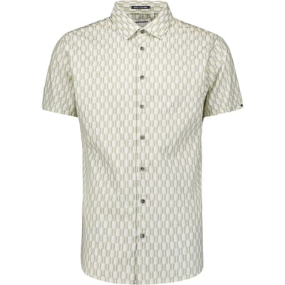 No Excess Shirt Short Sleeve Stretch Allover Printed Green Größe: S | Casual hemden Outlet | Herren | Grün