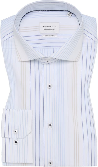 ETERNA - Heren hemd - Maat 40 - Mannen - blauw - katoen