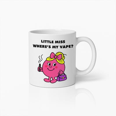 Little Miss Where’s My Vape Mok – Grappig Cadeau voor Vapers, Vrolijke Koffiebeker met Cartoonprint