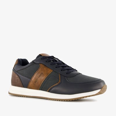 Blue Box heren sneakers blauw cognac - Maat 41 - Uitneembare zool