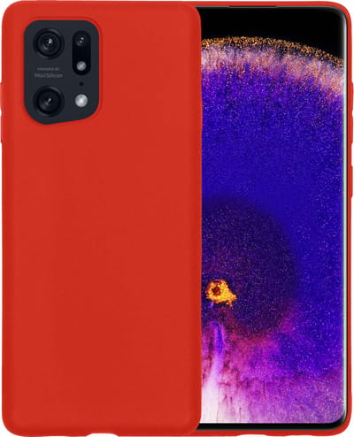Hoesje - Geschikt voor OPPO Find X5 - Sterk & Shockproof - Siliconen Case - Hoes Cover - Telefoonhoes - Rood