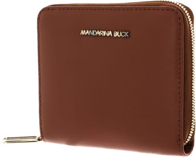 MANDARINA DUCK Leren Portemonnee Luna Zip Wallet Caramel Cafe Bruine