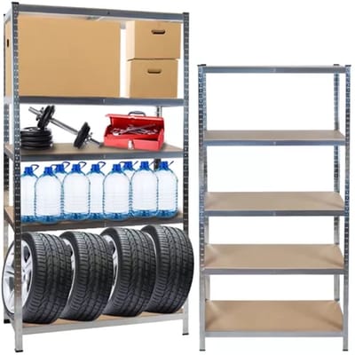 MOZY® - Stellingkast - 180 x 90 x 40 cm - tot 175 kg per plank - 5 Planken - Aanpasbare Hoogte - Gereedschapskast - Stelling - Opbergkast