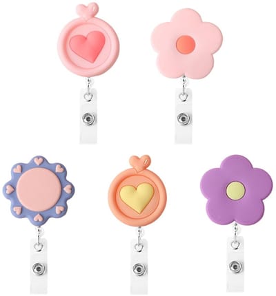 Dailygoods - Set van 5 Herbruikbare Badgeclips met Intrekbare ID-houder