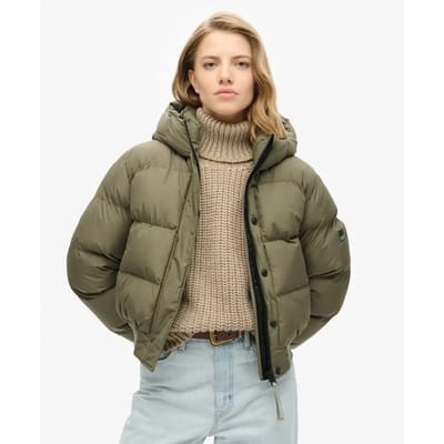 Superdry - Sports Puffer bomberjack met capuchon - Dames - Gewatteerde jassen