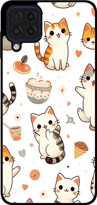 Smartphonica Telefoonhoesje Geschikt voor Samsung Galaxy M32 4G met katten opdruk - TPU backcover case cat design geschikt voor Samsung Galaxy M32 4G