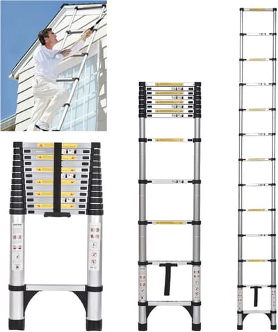Telescopische Ladder 6,2m Aluminium Uitschuifbaar Met 150kg Draagkracht