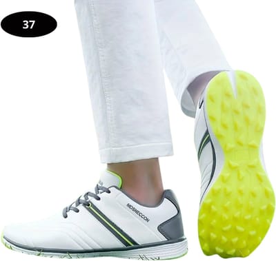 Bovista Golfschoenen Heren - Sneakers - Golfkleding - Golfschoenen Antislip - Waterdicht - Golfen - Wit & Geel 37