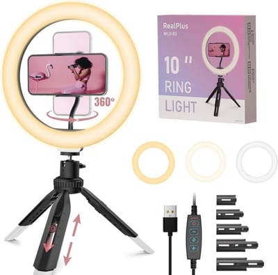 10" Ringlicht met Statief voor Mobiele Telefoons - Perfect voor Selfies, Video's en Make-up