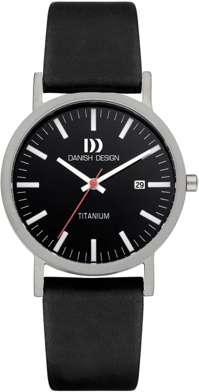 Danish Design Rhine - Horloge Heren - Zwart - Luxe - Analoog - Rond - Leer - 39 mm - Quartz