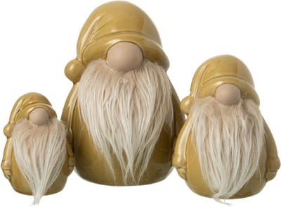 J-Line figuur Kabouter - porselein - oker - large