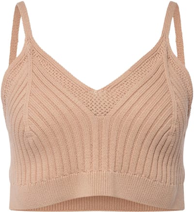 Ulla Popken - Dames - bralette ribbreisel sierranden biologisch katoen - Beige - Maat 46+