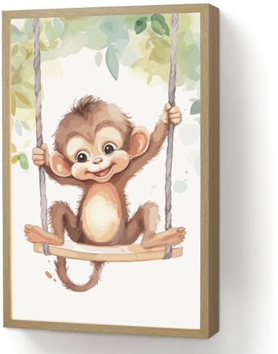 Nachtlampje 40x60 cm - Kinder lamp - Aap - Dier - Kinderen - Jungle - Tafellamp kinderkamer draadloos - Slaapkamer lampje - Bedlamp kinderen - Kinderlampje - Wandlamp babykamer - Nachtlampjes