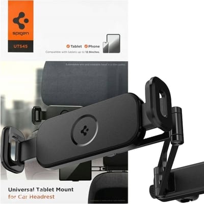 Spigen OneTap Universele Hoofdsteun Auto Houder - Geschikt voor Telefoon, Nintendo Switch, Tablet en iPad tot 12.9 Inch - Verstelbare Autohouder voor Achterbank - Zwart
