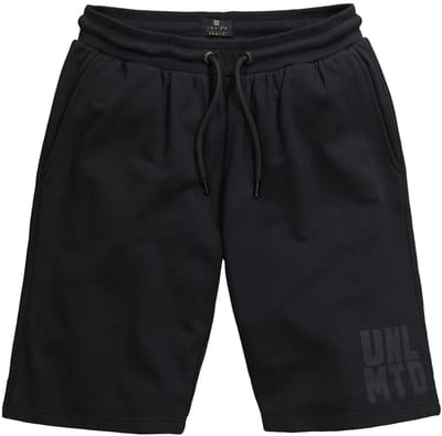 JAY-PI - Heren - Sweatbermuda fitness Buik-Fit Relaxed Fit - Zwart - Maat XL