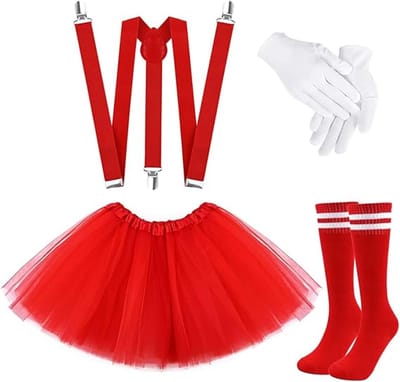 Daity Een tutu-set - inclusief jarretels - handschoenen en kousen - perfect voor Halloweenkostuums voor vrouwen.