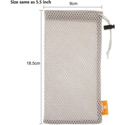 Pochette de Rangement en Maille de Nylon pour Écouteurs/Téléphone/iPad/Batterie Externe/Accessoires d'Appareil Photo gris