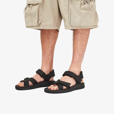 Wesley Shore Zwarte Leren Sandalen