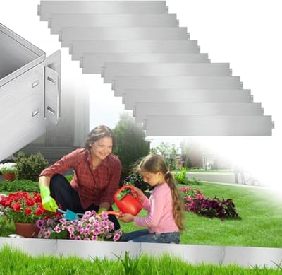 Gazonrand Plaat - Verzinkt Metalen Tuinomranding voor Bloembedden - 5m, 10m, 15m, 20m, 25m, 30m, 35m, 40m, 45m, 50m - 18 cm Hoogte