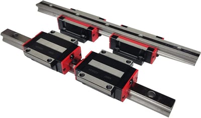 Lineaire bewegingsgeleiders - Geleiderails en blokken - Precisie beweging - Hoge belastbaarheid - 800 mm lengte - Zilverkleurig