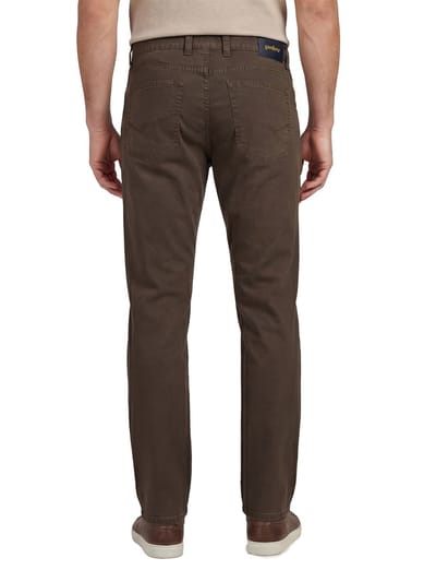 katoenen Gardeur modern fit bill pantalon bruin geprint