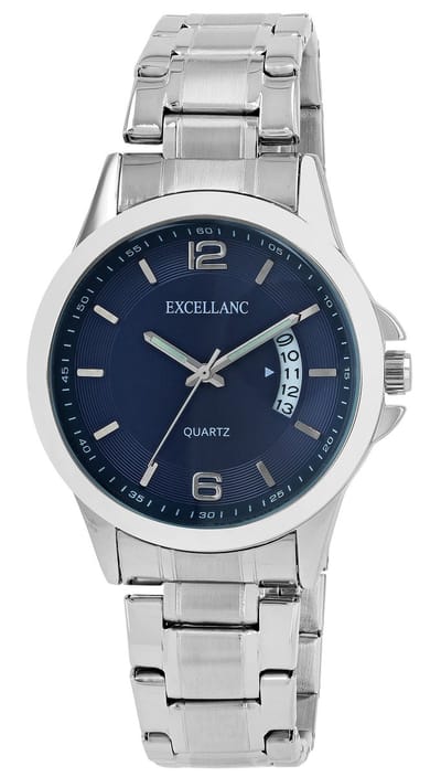 EXCELLANC Herenhorloge metaal Datumsweergave