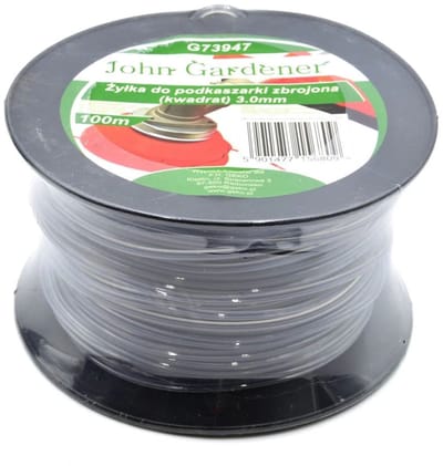 John Gardener Nylon trimmerdraad - vierkant profiel - 3,0 mm - 100 m rol