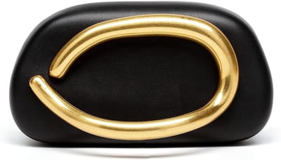 Elegante Avond Clutch Tas van Hoogwaardig PU Leer met Glanzende Metalen Schouderketting - Perfect voor Bruiloften, Feesten en Formele Evenementen - 22cm x 7cm x 10cm, Zwart