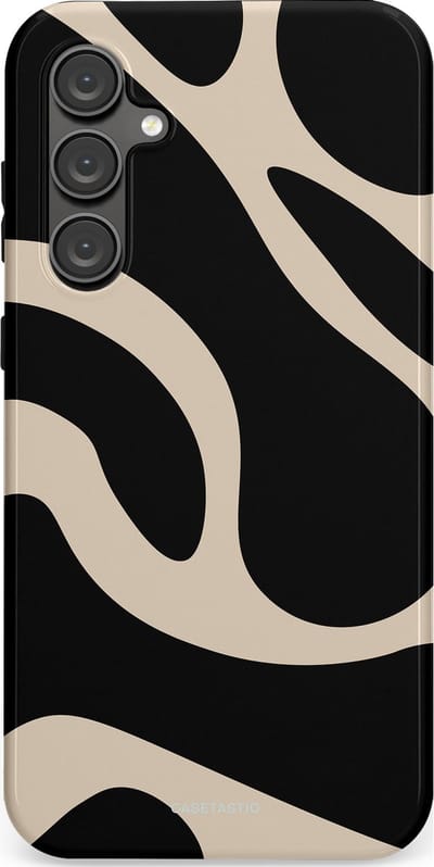 Casetastic hoesje geschikt voor Samsung Galaxy S23 FE - Dubbellaagse bescherming - Zwart Zand Organische Golven - Fashion Case - Zwart Zand