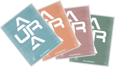 Aurora Cursusblokken - 165 x 210mm - 75 vel - 2-gaatsperforatie - gelinieerd - 10 stuks