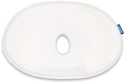 LUVION® Baby Hoofdkussen Wit - Speciaal baby kussen met ergonomische vormgeving biedt bescherming tegen het ontwikkelen van een plat achterhoofd