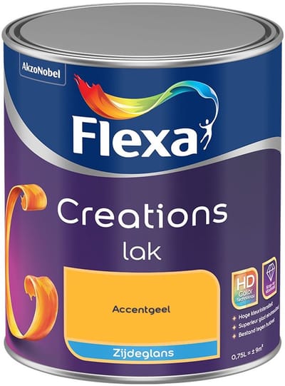 Flexa - Creations Lak Zijdeglans - Accentgeel - Mengverf - 750 Ml