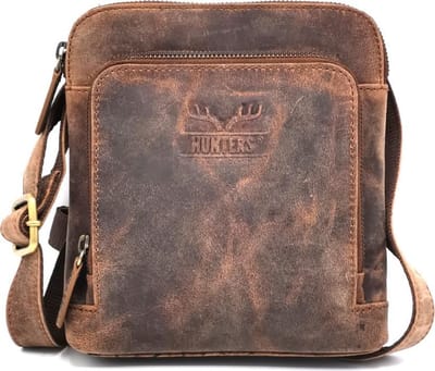 Hunters - SBG029 - Schoudertas-Crossbody - Buffelleer - Klein formaat - (bxhxd) ca. 18cm x 20cm x 5cm