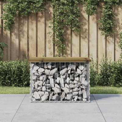 Tuinbank Schanskorf - Zitbank Buiten - Ontspannen in Tuin - Verweerbaar Hout - 63x44x42 cm - Donkerbruin