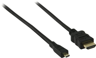Micro HDMI - HDMI kabel - versie 1.4 (4K 30Hz) - verguld / zwart - 1 meter