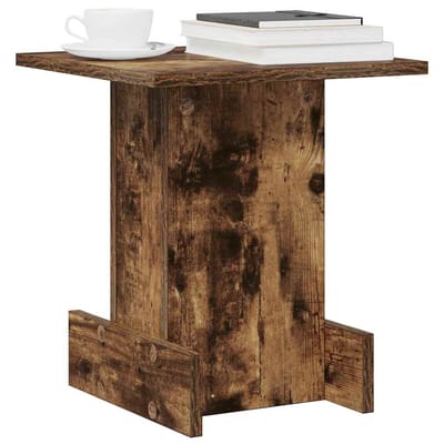 vidaXL - Bijzettafel - Rook - Eiken - 35,5 - x - 35 - x - 40 - cm - Bewerkt - hout